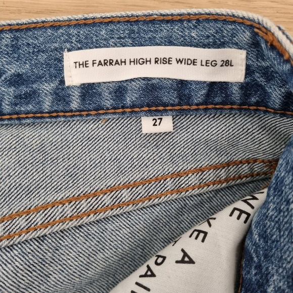 Aritzia Denim Forum Farrah Hi-Rise Wide Leg Jeans Sz 27 Short (28 Length) - Picture 10 of 14